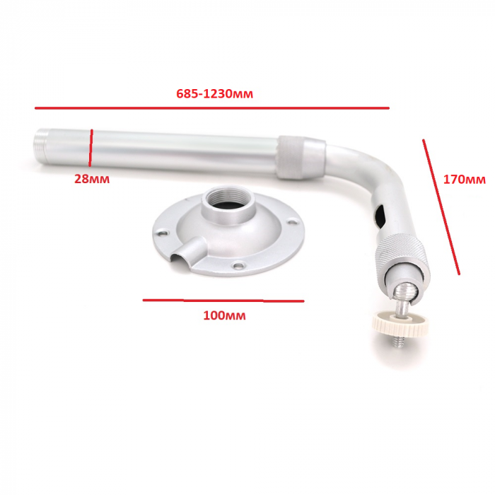 
					Кронштейн для камери PiPo PP- Stickbracket, сірий, метал, з поворотом для камери, 0,6-1,2m