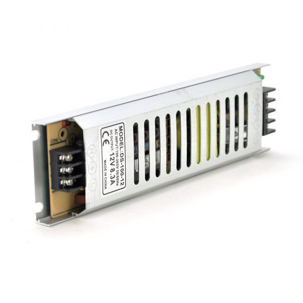 
					Імпульсний блок живлення 12В 8.33А (100Вт) перфорований SLIM