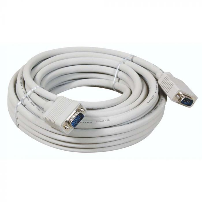 
					Кабель Merlion VGA 15m, male to male (тато-тато), 2 фериту, біло-синій, кульок