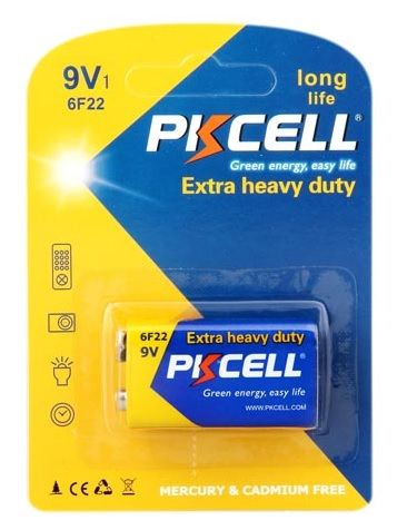 
					Батарейка сольова PKCELL 9V / 6LR61, крона, 1 штука в блістері ціна за блістер, Q10