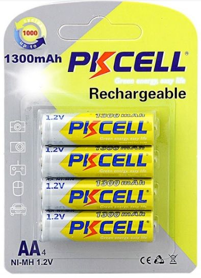 
					Акумулятор PKCELL 1.2V AA 1300mAh NiMH Rechargeable Battery, 4 штуки в блістері ціна за блістер, Q12