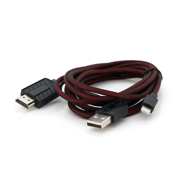 
					Конвертер Lighting (папа) на HDMI(папа) 1,8м, GOLD, 4K/2K, Пакет