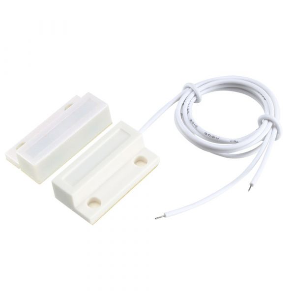 
					Датчик магнітоконтактний з проводом 30 см MC-38, 27 * 14 * 10 мм, пластик, білий, під шуруп, липучка, 20 штук в упаковці, ціна за упаковку