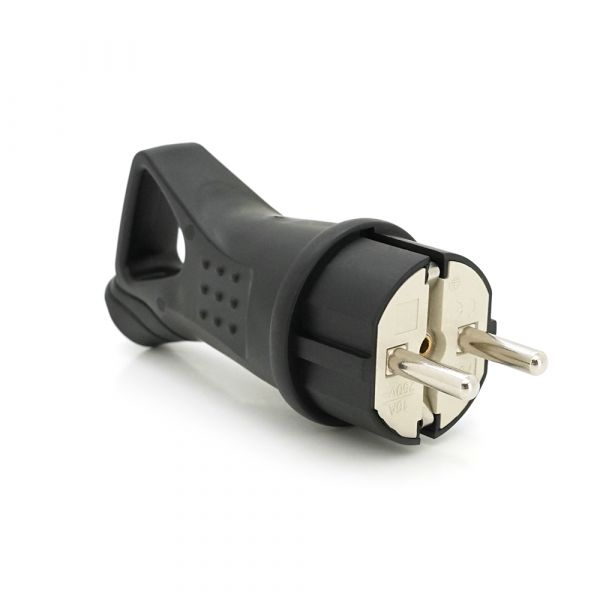 
					Вилка каучукова з заземленням, 16A 250V 602227, Black