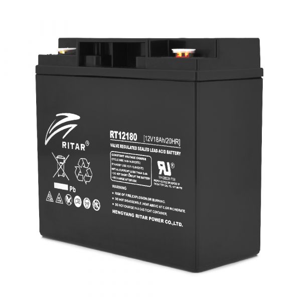 
					Акумуляторна батарея AGM RITAR RT12180B, Black Case, 12V 18.0Ah (181х77х167) Q4