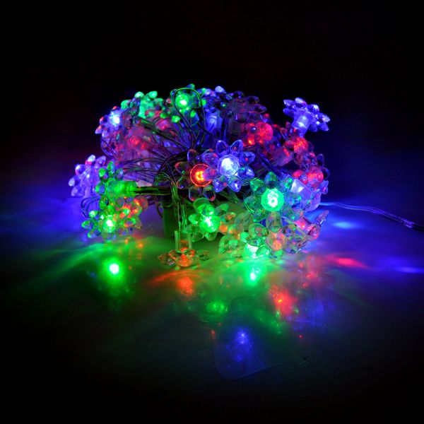 
					Гірлянді 40LED (Квіточка) Red / Green / Blue / Yellow, 1 режим, 5метров, прозора ізоляція, Пакет