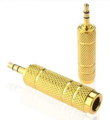 
					Конвертер Jack 3.5 (тато) / Jack 6.3 (мама) Stereo, Gold, метал
