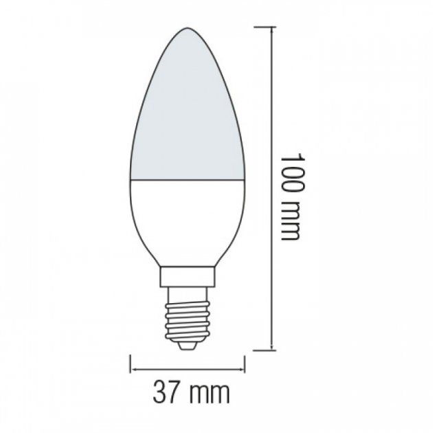 Лампочка LED Horoz (E14, 6W, 4200К, 480 Лм, свічка) (001 003 0006 4200)