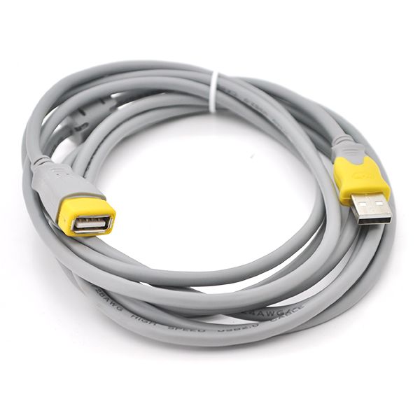 
					Подовжувач USB 2.0 V-Link AM / AF, 1.5m, 1 ферит, Grey / Yellow, Q250