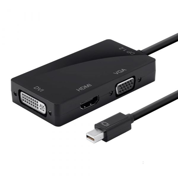 
					Конвертер mini Display Port (тато) на HDMI / VGA / DVI (мама) 30cm, Black, 4K / 2K, Пакет