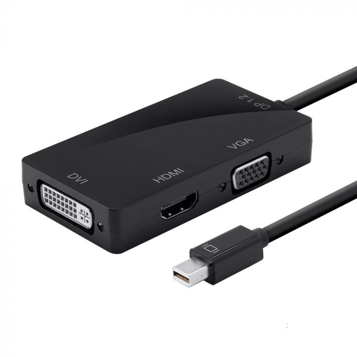 
					Конвертер mini Display Port (тато) на HDMI / VGA / DVI (мама) 30cm, Black, 4K / 2K, Пакет