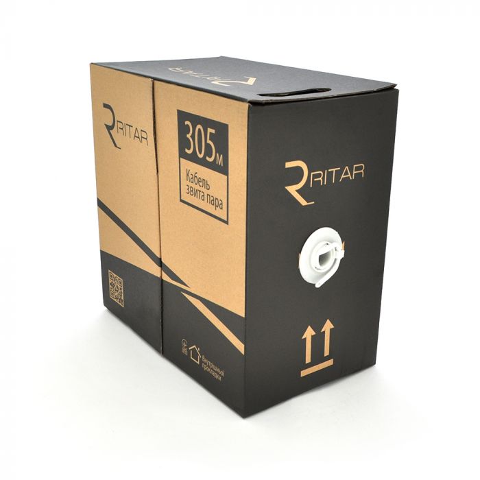 
					Кабель КВП UTP-cat.6 (4 * 2 * 0.54), Ritar, (CU), для внутр. робіт, 305м, White, Corton BOX, Q2