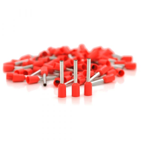 
					Кабельний наконечник VE0308, 0,3мм перетин затискання кабелю, довжина мідної трубки 8мм, ізоляція, 100шт в упаковці, ціна за упаковку