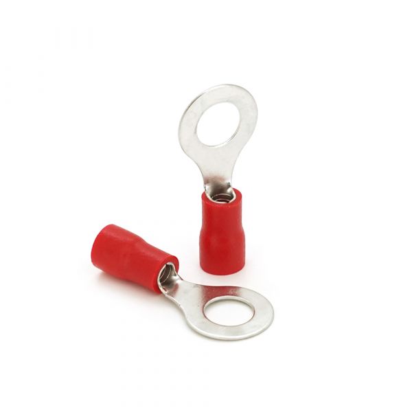 
					Клема тип "О" RV2-6, 0.5 мм, дріт 1.5-2.5, ізольована, максимальний струм 27А, під обтискача, латунь, 100шт в упаковці, ціна за упаковку