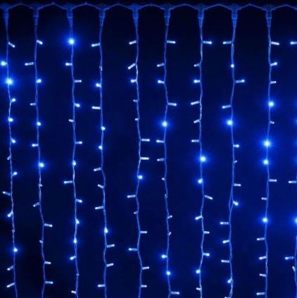 
					Гірлянда 240LED (Водоспад) Blue, 8 режимів, 2*2метра, прозора ізоляція, BOX