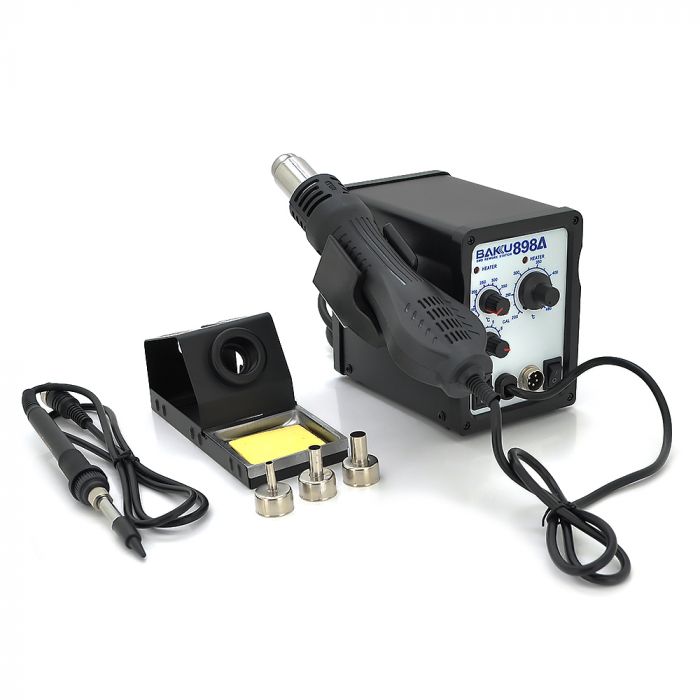 
					Паяльна станція BAKKU BK-898А, паяльник з блоком регулювання, фен  (260*170*158) 2,25 кг
