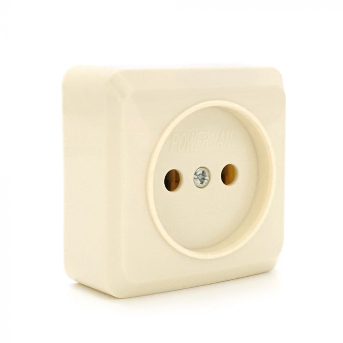 
					Розетка без заземлення зовнішнього монтажу, White, Q42