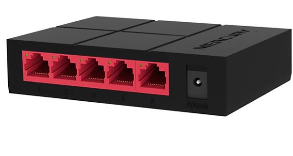 
					Комутатор Mercury SG105M 5 портів Ethernet 10/100 Мбіт / 1000 Мбіт / сек, BOX Q200