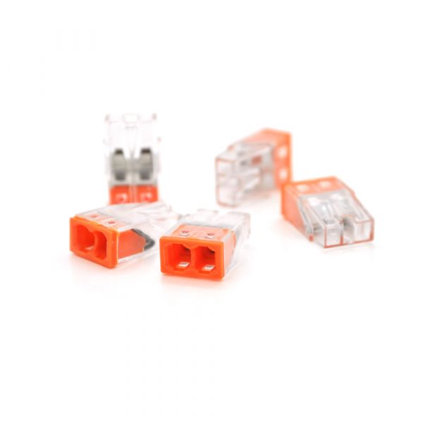 
					Самозажимна 2-дротова клема WAGO К773-202, 2-pin, прозоро-помаранчева