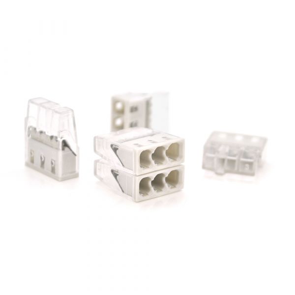 
					Самозажимна 3-дротова клема WAGO К773-203, 3-pin, прозоро-сіра