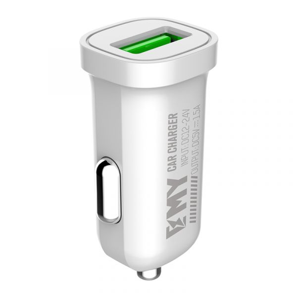 
					Набір 2 в 1 АЗУ With Micro-USB Cable DC12-24V MY-10, 1 x USB, 5V / 7.5W, Output: 5V / 1.5A, White, Blister- box, Q25