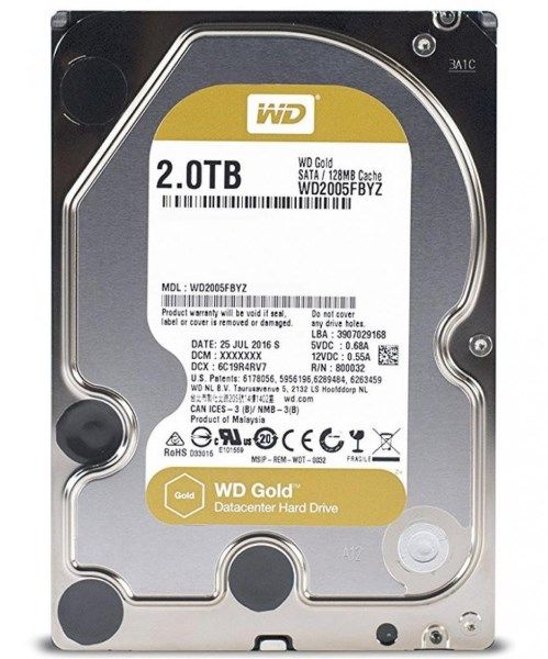 Жорсткий диск 3.5"   2TB Western Digital WD Gold  (SATA 3, 128MB, 7200rpm)   (WD2005FBYZ)