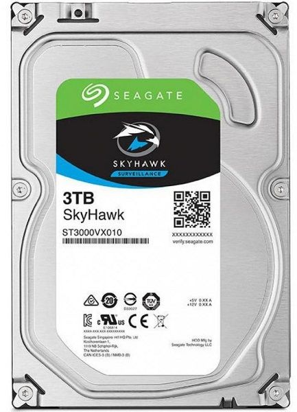 Жорсткий диск 3.5"  3TB Seagate SkyHawk   5400rpm, SATA 3,  256MB  (ST3000VX009)