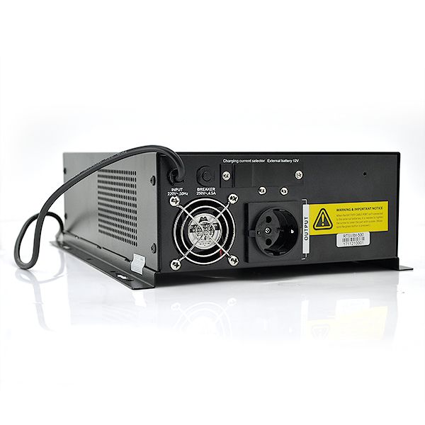 
					Інвертор з правильною синусоїдою RITAR RTSWbt-500, 2 вбудованих АКБ по 12V 9Ah, під зовнішній АКБ, настінний, Q2 (435*330*185) 11,8 кг  (355*230(270)*110)