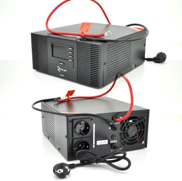 
					Інвертор з правильною синусоїдою RITAR RTSWrl-600 (420Вт) , 12В з переключенням струму заряду 10A і 20 A (360*330*230) 9,6 кг (290*255*120)