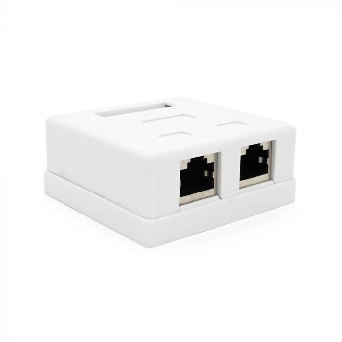 
					Розетка RITAR FTP 8P8C RJ45 2 порт Cat-6,  накладна біла Q500