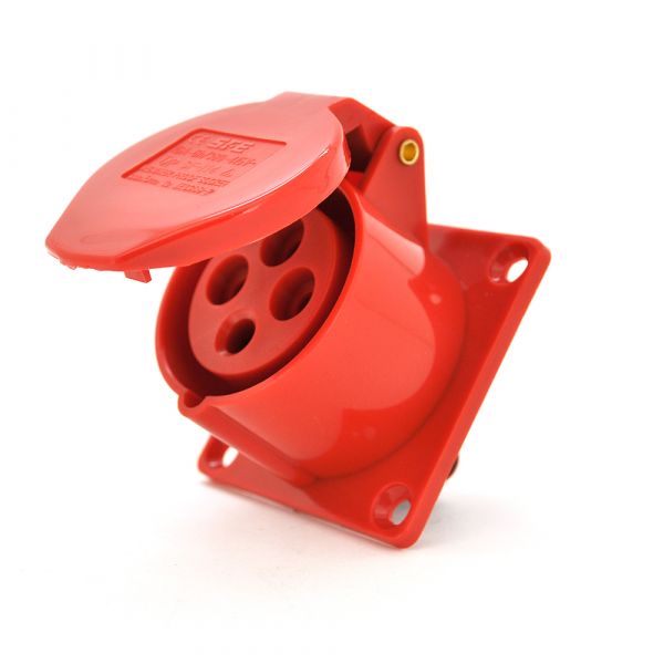 
					Розетка накладна пряма SF-314, 4 полюса, 3Р + E, 16А, 380V, IP44