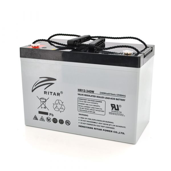 
					Акумуляторна батарея AGM RITAR HR12340W, Gray Case, 12V 90.0Ah ( 307 х 169 х 210 (215 ) 29.00kg Q1