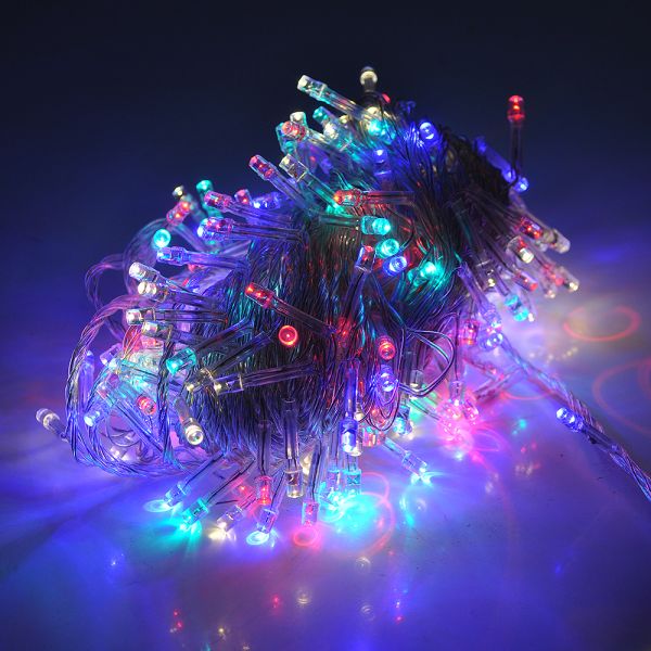 
					Гірлянди 200LED (Діод) Red / Green / Blue / Yellow, 8 режимів, 13.5 метрів, прозора ізоляція, BOX