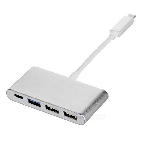 
					Хаб Type-C алюмінієвий, 2xUSB 2.0 + 1xUSB 3.0 + Type-C, White, Blister