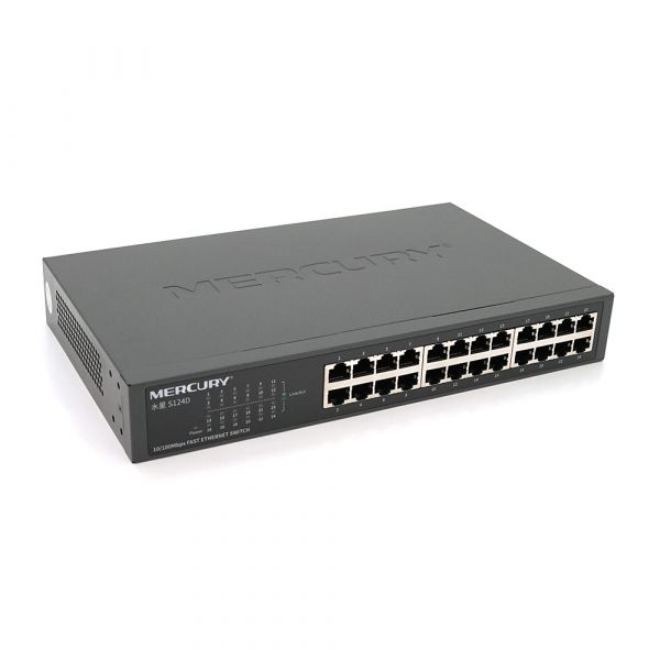 
					Комутатор Mercury S124D, 24 порти Ethernet 10/100 Мбіт / сек, BOX Q6