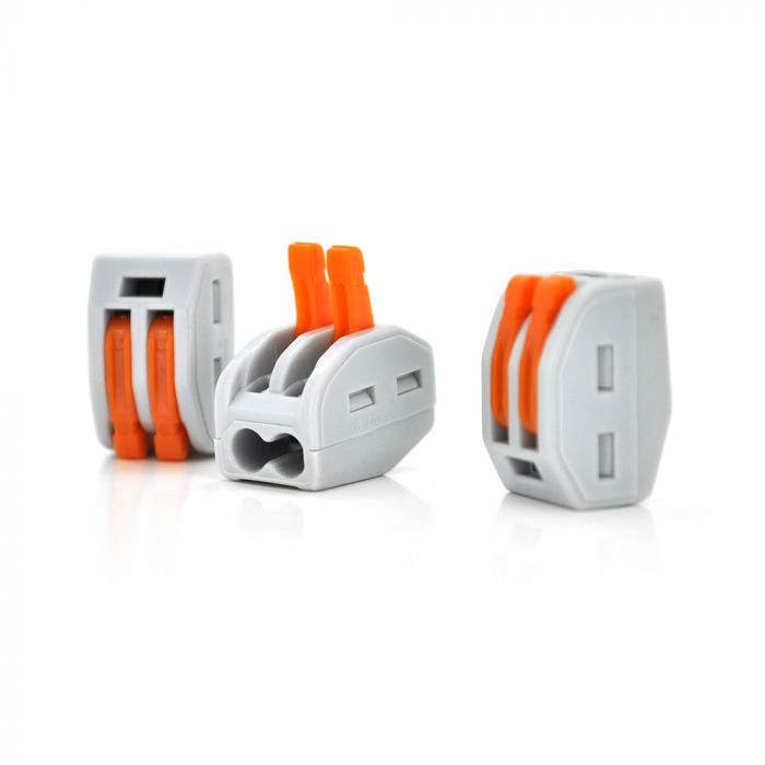 
					Клема з нажимними зажимами 2-дротова WAGO K222-412 для розподільчих коробок, 2-pin, сіро-помаранчева