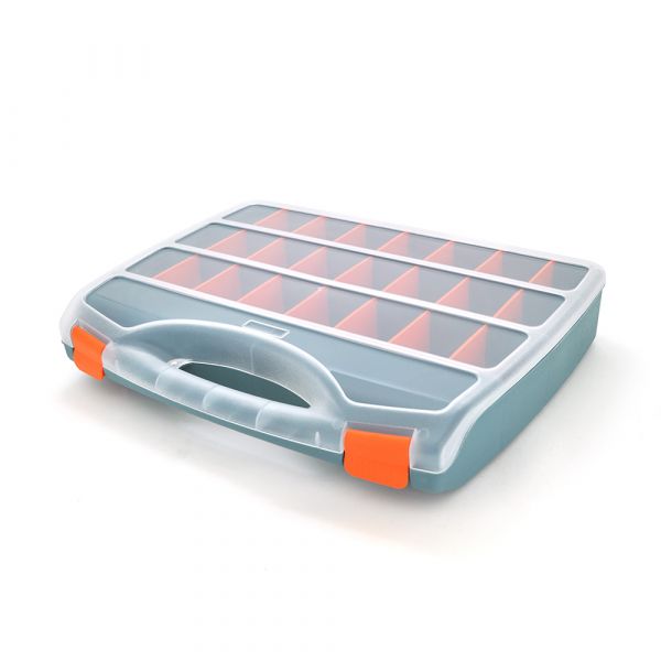 
					Пластмасовий переносний ящик для інструментів 80 х 350 х 460, 24 відділення