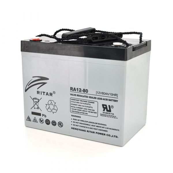 
					Акумуляторна батарея AGM RITAR RA12-80, Gray Case, 12V 80.0Ah ( 350 x 167 x 182 ) Q1