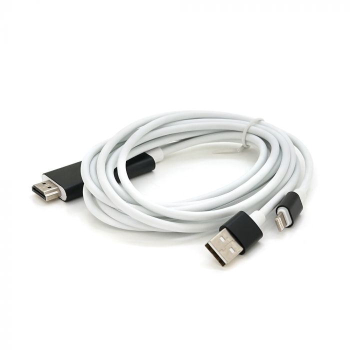 
					Конвертер Lighting (тато) на HDMI(тато) 1,8м, GOLD, 4K/2K, Пакет