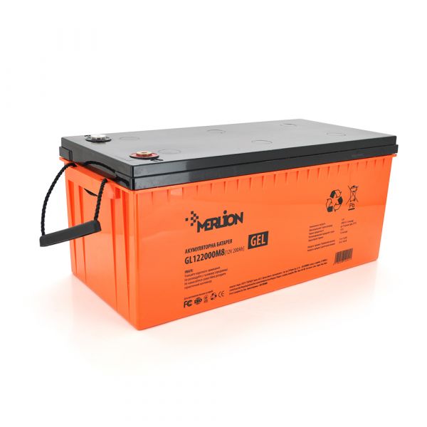 
					Акумуляторна батарея MERLION GL122000M8 12 V 200 Ah ( 522 х 240 х 219 )