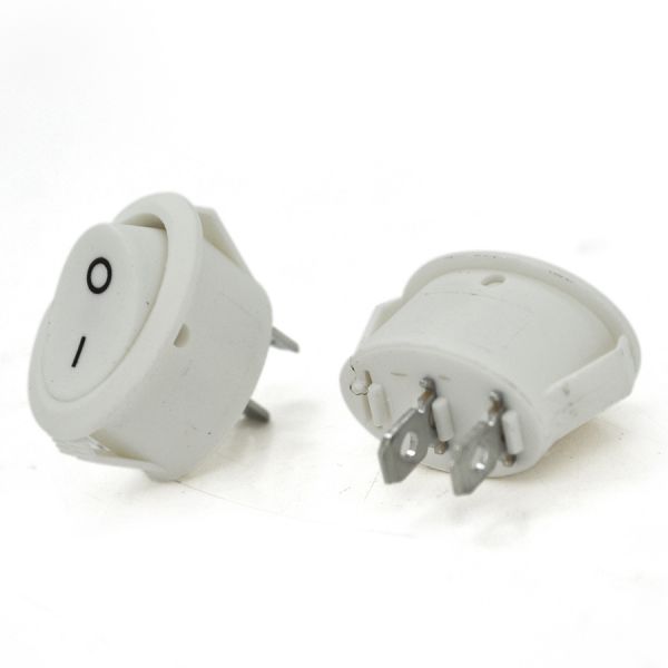 
					Перемикач ON-OFF KCD1-301, 250VAC /10A, 2 контакта, White, Q100