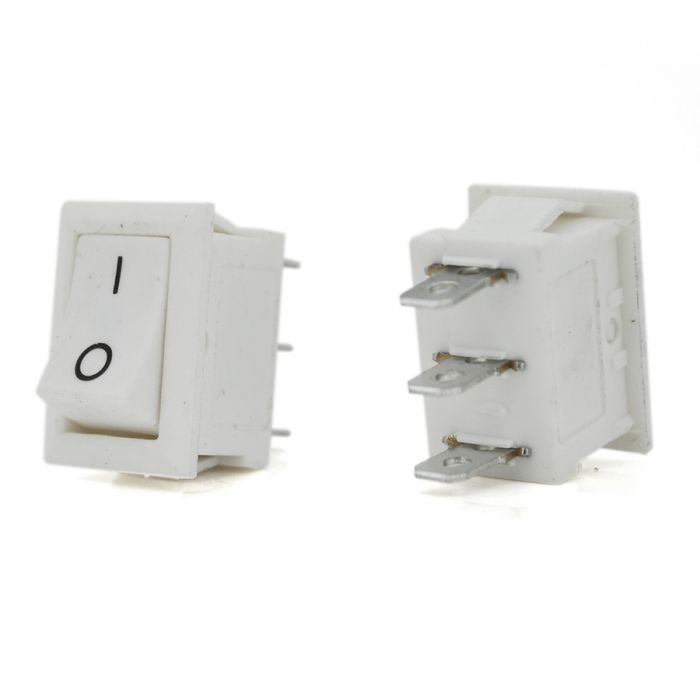 
					Перемикач ON-ON KCD1-102, 250VAC / 6A, 3 контакта, White,  Q100