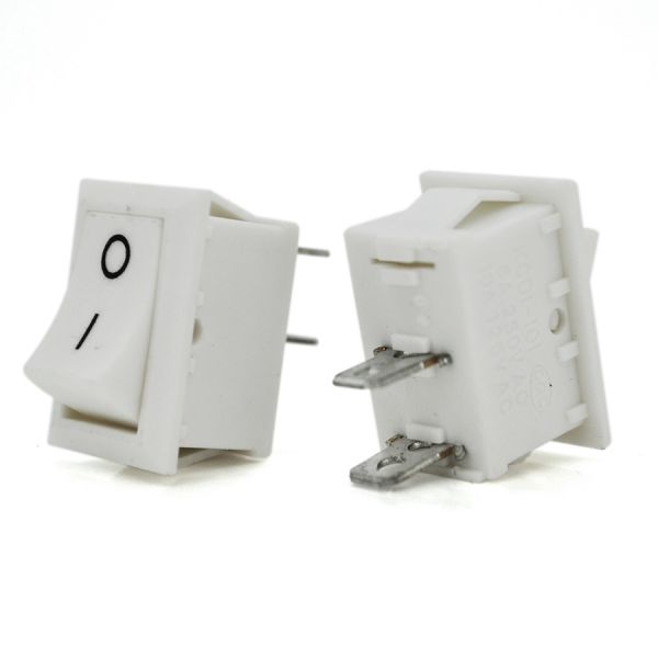 
					Перемикач ON-OFF KCD11-101 Small, 250VAC / 3A, 2 контакта, White,  Q500