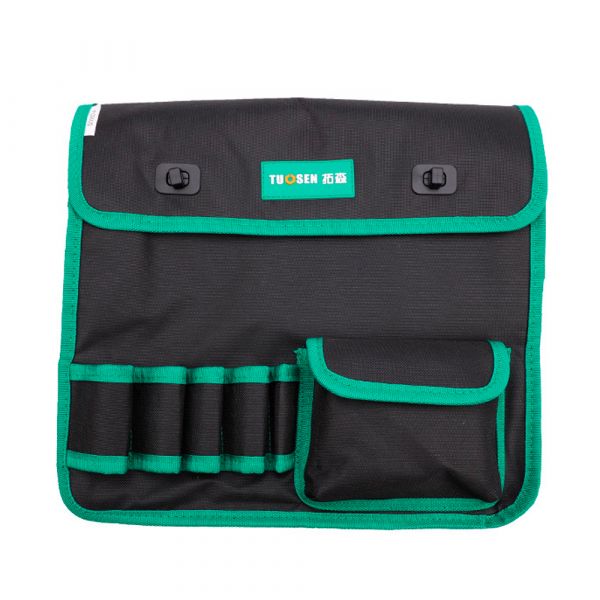 
					Сумка для монтажних інструментів TUOSEN, 5 кишеньок, чорно-зелена, на пояс