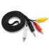 
					Кабель DC3.5 (тато) => 3хRCA (тато), GOLD Jack3.5мм, довжина Jack 13мм, CU, круглий, Black, 3 м, (Пакет) Q500