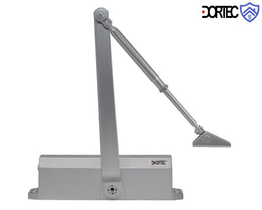 
					Доводчик DT-536H з фіксацією у відкритому положенні, 65-150 кг, 248x45x72, срібло