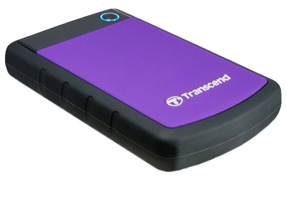 Зовнішній жорсткий диск USB 3.0   2TB 2.5" Transcend StoreJet 25H3P, чорно-фіолетовий, протиударний  (TS2TSJ25H3P)