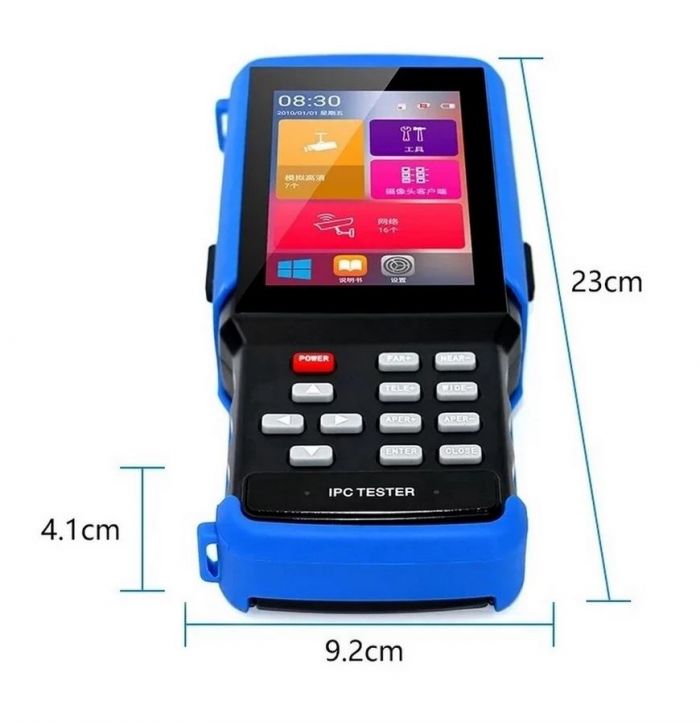 
					ССTV Тестер IPC-9310S IP/CVI/TVI/AHD 4K 4,3 дюймовий сенсорний екран Wi-Fi/LAN/BNC 12V/POE