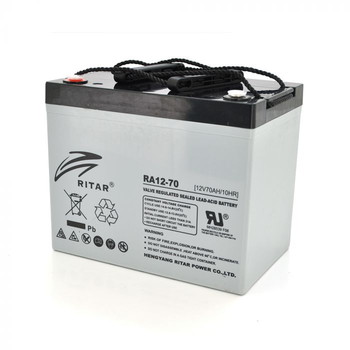 
					Акумуляторна батарея AGM RITAR RA12-70, Gray Case, 12V 70.0Ah ( 350 x 167 x 182 ) Q1