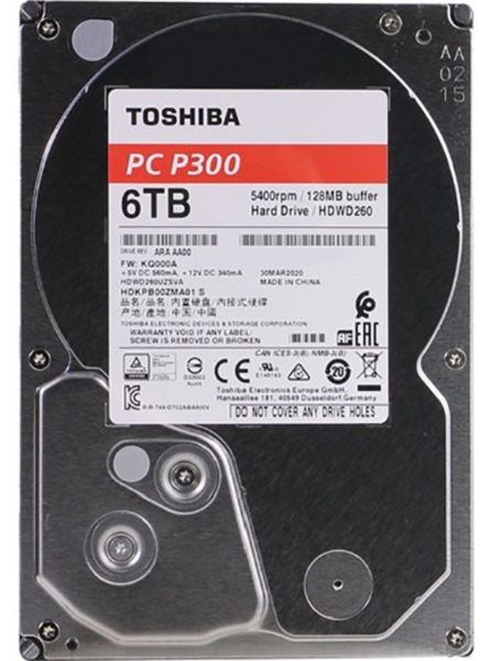 Жорсткий диск 3.5"   6TB Toshiba P300  SATA 3, 128MB  (HDWD260UZSVA)